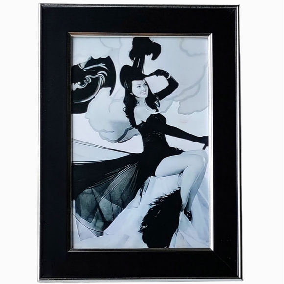 - Beautiful Woman on broom Witch Pin up Style Halloween Costume framed photo art - Picture 2 of 5